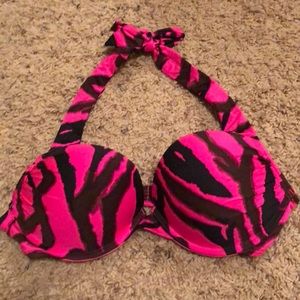 Victoria’s Secret Zebra Push-up Swim Halter Top